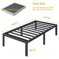 Shland Bed Frame Twin 18 Inch Metal Twin Platform Bed Frame No Box Spring Needed Mattress Foundation Storage Space No Noise