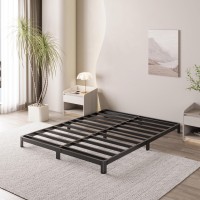 Yicensen 4 Inch Low Bed Frame Queen Rounded Corner No Box Spring Needed Heavy Duty Metal Queen Size Platform Bed Frame Easy As