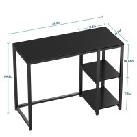 Sinpaid Computer Desk 40 Inches With 2Tier Shelves Sturdy Home Office Desk With Large Storage Space Modern Gaming Desk Study Wr