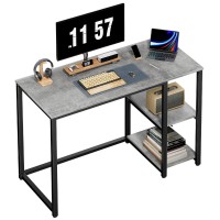 Sinpaid Computer Desk 40 Inches With 2Tier Shelves Sturdy Home Office Desk With Large Storage Space Modern Gaming Desk Study Wr