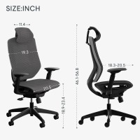 Flexispot Upgraded Oc6 500Lbs Big And Tall Office Chair Heavy Duty,4D Armrest Mesh Ergonomic Home Office Chair With High Back,Lumbar Support,Tilt Function,And 360Swivel Wheels(Dark Grey)
