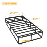 Shland Twin Xl Box Spring 9 Inch High Profile Metal Frame Mattress Foundation Twin Xl Size Box Spring With Fabric Cover Easy As