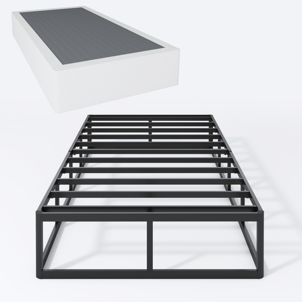 Shland Twin Box Spring 9 Inch High Profile Metal Frame Mattress Foundation Twin Size Box Spring With Fabric Cover Easy Assembly