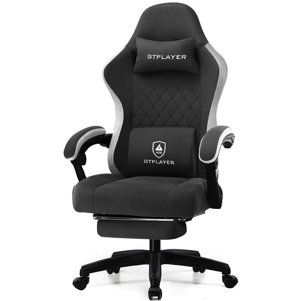 Gtplayer Gaming Chair Computer Office Chair With Pocket Spring Cushion Linkage Armrests And Footrest High Back Ergonomic Comp