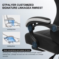 Gtplayer Gaming Chair Computer Office Chair With Pocket Spring Cushion Linkage Armrests And Footrest High Back Ergonomic Comp