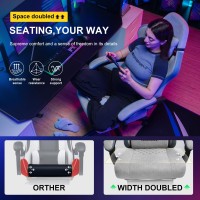 Gtplayer Gaming Chair Computer Office Chair With Pocket Spring Cushion Linkage Armrests And Footrest High Back Ergonomic Comp