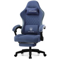 Gtplayer Gaming Chair Computer Office Chair With Pocket Spring Cushion Linkage Armrests And Footrest High Back Ergonomic Comp