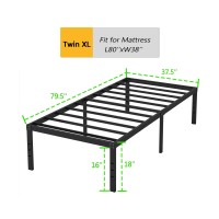 Cieemine 12 Inch Twin Xl Bed Frames Heavy Duty Metal Bed Frame Twin Xl No Box Spring Needed Easy Assembly Noisefree White