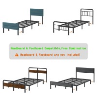 Cieemine 12 Inch Twin Xl Bed Frames Heavy Duty Metal Bed Frame Twin Xl No Box Spring Needed Easy Assembly Noisefree White