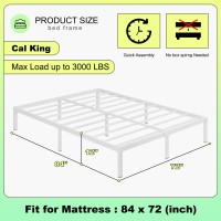 Cieemine 12 Inch Cal King Bed Frame Heavy Duty Metal California King Bed Frame No Box Spring Needed Easy Assembly Noisefree