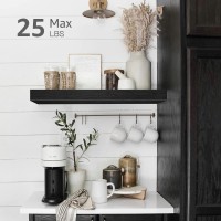 Qeeig Black Floating Shelf For Wall Bathroom Shelves Farmhouse Small Single Shelf 16 Inch 1Pc 015B1