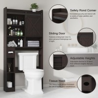 Over The Toilet Storage Cabinet Farmhouse Storage Cabinet Over Toilet With Sliding Barn Door Toilet Paper Holder Stand Home S