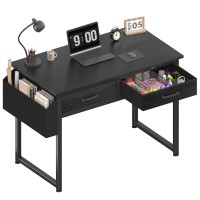 Dlisiting Small Desk With Fabric Drawers For Bedroom 32 Inch Small Gaming Desk With 2 Drawers For Small Space Study Writing Ta