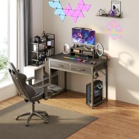 Dlisiting Small Desk With Fabric Drawers For Bedroom 32 Inch Small Gaming Desk With 2 Drawers For Small Space Study Writing Ta