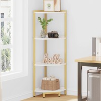 Hzuaneri Corner Shelf Stand Corner Bookshelf Storage Standing Shelf Unit With Metal Frame Plant Stand Corner Bookcase For Li