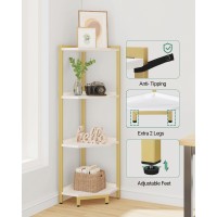 Hzuaneri Corner Shelf Stand Corner Bookshelf Storage Standing Shelf Unit With Metal Frame Plant Stand Corner Bookcase For Li