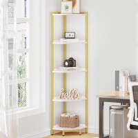 Hzuaneri Corner Shelf Stand Corner Bookshelf Storage Standing Shelf Unit With Metal Frame Plant Stand Corner Bookcase For Li