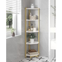 Hzuaneri Corner Shelf Stand Corner Bookshelf Storage Standing Shelf Unit With Metal Frame Plant Stand Corner Bookcase For Li