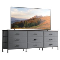 Huuger 9 Drawer Dresser 63 Inch Dresser Tv Stand For 55 65 70 Inch Tv Entertainment Center With Drawers Large Long Fabric D