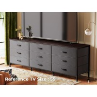 Huuger 9 Drawer Dresser 63 Inch Dresser Tv Stand For 55 65 70 Inch Tv Entertainment Center With Drawers Large Long Fabric D