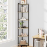 Hzuaneri Corner Shelf Stand Corner Bookshelf Storage Standing Shelf Unit With Metal Frame Plant Stand Corner Bookcase For Li