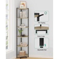 Hzuaneri Corner Shelf Stand Corner Bookshelf Storage Standing Shelf Unit With Metal Frame Plant Stand Corner Bookcase For Li