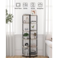 Hzuaneri Corner Shelf Stand Corner Bookshelf Storage Standing Shelf Unit With Metal Frame Plant Stand Corner Bookcase For Li