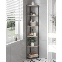 Hzuaneri Corner Shelf Stand Corner Bookshelf Storage Standing Shelf Unit With Metal Frame Plant Stand Corner Bookcase For Li