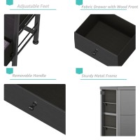 Boluo Black Nightstand Set Of 2 Large Night Stand With Drawers Set 2 Drawer Dresser For Bedroom Modern