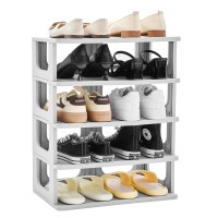 Trzz 5Tier Small Shoe Rack For Entryway Diy Small Shoe Organizer Removable Partition Mini Shoe Shelf For Closet Small Space