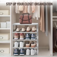 Trzz 5Tier Small Shoe Rack For Entryway Diy Small Shoe Organizer Removable Partition Mini Shoe Shelf For Closet Small Space