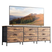 Huuger 9 Drawer Dresser 63 Inch Dresser Tv Stand For 55 65 70 Inch Tv Entertainment Center With Drawers Large Long Fabric D