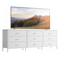 Huuger 9 Drawer Dresser 63 Inch Dresser Tv Stand For 55 65 70 Inch Tv Entertainment Center With Drawers Large Long Fabric D