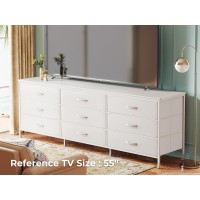 Huuger 9 Drawer Dresser 63 Inch Dresser Tv Stand For 55 65 70 Inch Tv Entertainment Center With Drawers Large Long Fabric D