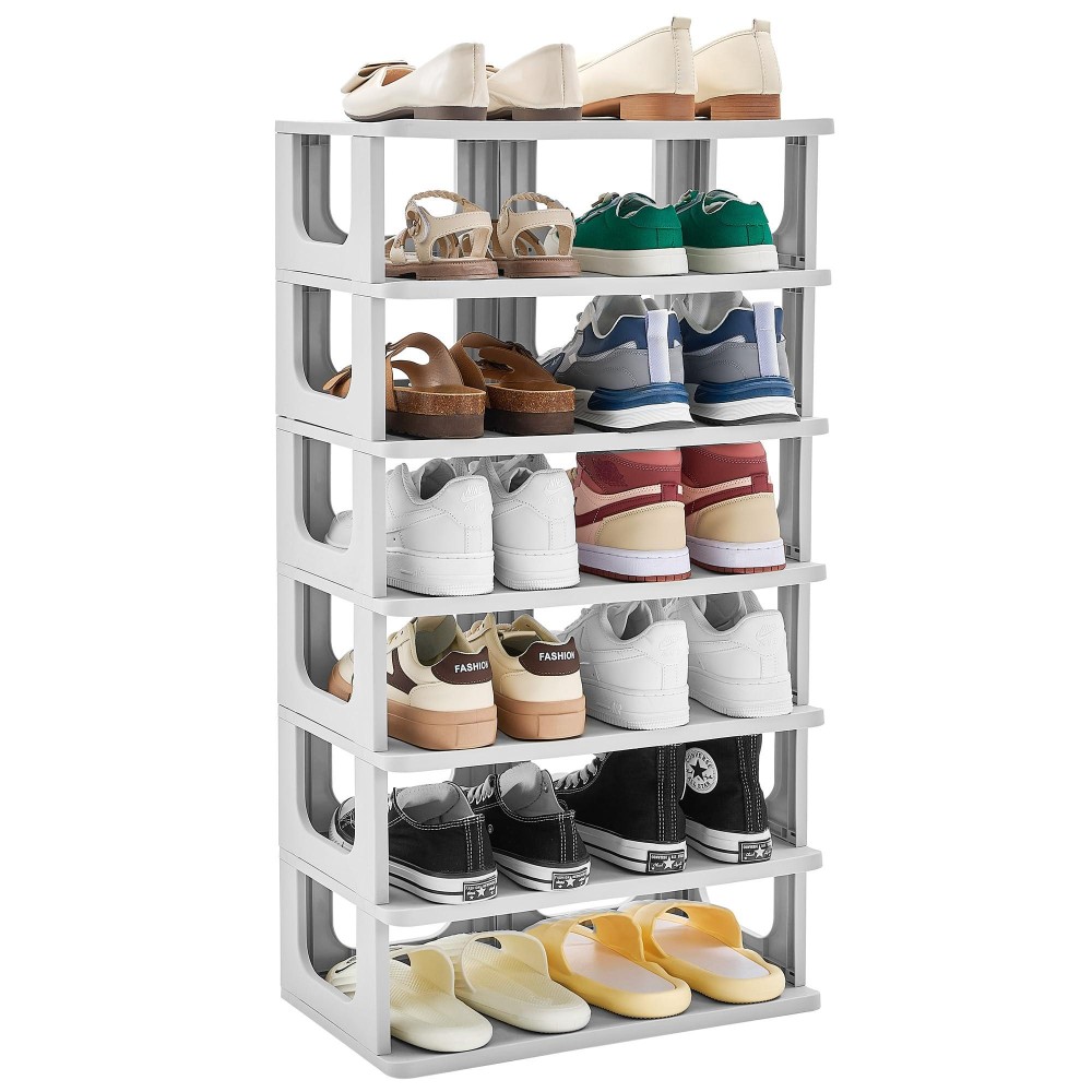 Trzz 7Tier Small Shoe Rack For Entryway Diy Small Shoe Organizer Removable Partition Mini Shoe Shelf For Closet Small Space