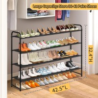 Sleeping Lamb Long 4Tier Shoe Organizer For Closet Stackable Wide Shoe Rack Holds 30Pairs Low Shoe Shelf Storage For Bedroom