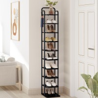 Hzuaneri Vertical Shoe Rack Shoe Shelves Wood Shoe Organizer For Closet Entryway Shoe Tower For Small Spaces Free Standing