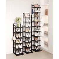 Hzuaneri Vertical Shoe Rack Shoe Shelves Wood Shoe Organizer For Closet Entryway Shoe Tower For Small Spaces Free Standing