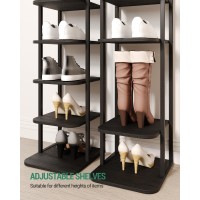 Hzuaneri Vertical Shoe Rack Shoe Shelves Wood Shoe Organizer For Closet Entryway Shoe Tower For Small Spaces Free Standing