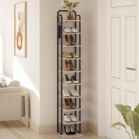 Hzuaneri Vertical Shoe Rack Shoe Shelves Wood Shoe Organizer For Closet Entryway Shoe Tower For Small Spaces Free Standing