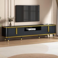 Merax Luxury Minimalism Tv Stand With Open Storage Shelf Cabinets And Drawers Entertainment Center For Televisions Up To 85