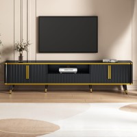 Merax Luxury Minimalism Tv Stand With Open Storage Shelf Cabinets And Drawers Entertainment Center For Televisions Up To 85