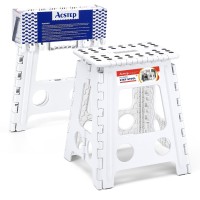 Acstep Folding Step Stool 16 Inch Heavy Duty Step Stool Foldable For Adults And Kids Collapsible Stepping Stool With Handle No