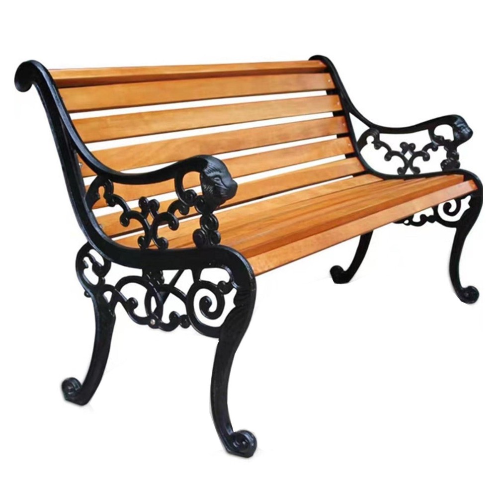 Generic Bench With Back, Retro Style, Weather-Resistant, Ergonomics, Stable Support, Beautiful Patterns, For Porch, Lawn, Balcony, Backyard