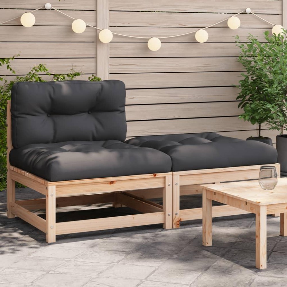 Vidaxl Patio Sofa Armless With Cushions And Footstool