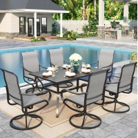 Sophia William Outdoor Dining Set Patio Dining Set For 6 Outdoor Table And Chairs 7 Pieces Outdoor Patio Set With Swivel Patio