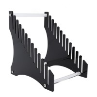 Fockety Record Organizer, Acrylic Record Rack 12 Slots For Music Collection (Black)