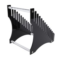 Fockety Record Organizer, Acrylic Record Rack 12 Slots For Music Collection (Black)