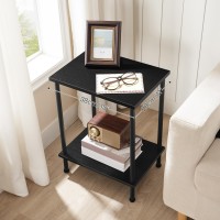 Hoobro End Table Small Side Table Set Of 2 Nightstand With 2Layer Storage Shelves Sofa Table For Small Spaces Living Room