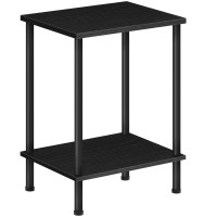 Hoobro End Table Small Side Table Nightstand With 2Layer Storage Shelves Sofa Table For Small Spaces Living Room Bedroom